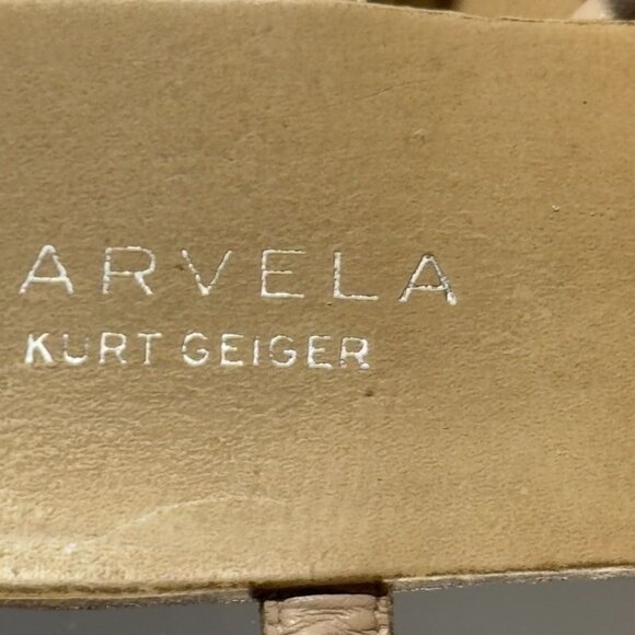 CARVELA Kurt Geiger Gold Cream Strappy Sandals Womens Leather Flats Size 7 - Picture 11 of 14